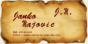 Janko Majović vizit kartica